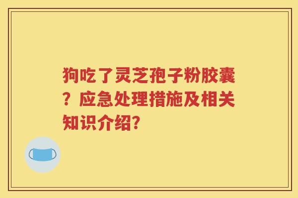 狗吃了灵芝孢子粉胶囊？应急处理措施及相关知识介绍？