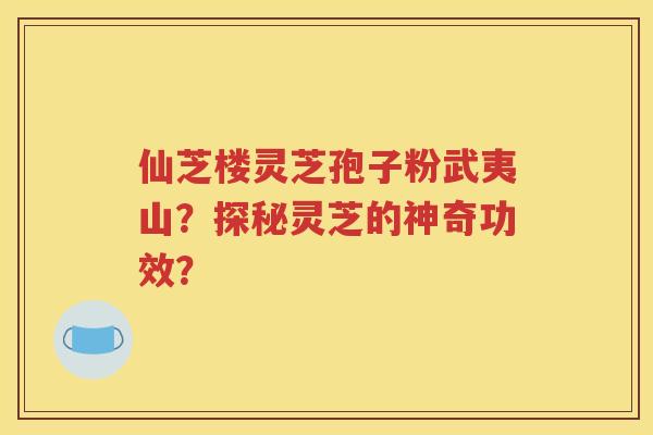 仙芝楼灵芝孢子粉武夷山？探秘灵芝的神奇功效？