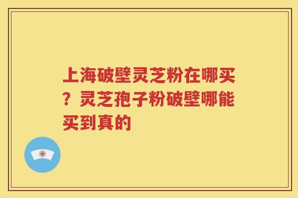 上海破壁灵芝粉在哪买？灵芝孢子粉破壁哪能买到真的