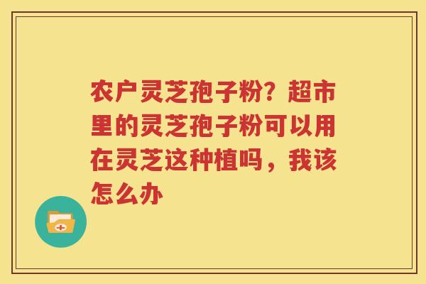 农户灵芝孢子粉？超市里的灵芝孢子粉可以用在灵芝这种植吗，我该怎么办