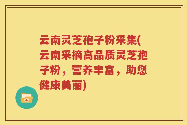 云南灵芝孢子粉采集(云南采摘高品质灵芝孢子粉，营养丰富，助您健康美丽)