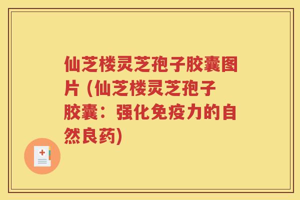 仙芝楼灵芝孢子胶囊图片 (仙芝楼灵芝孢子胶囊：强化免疫力的自然良药)