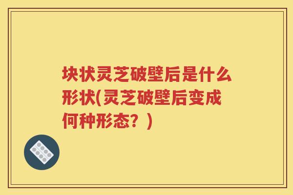 块状灵芝破壁后是什么形状(灵芝破壁后变成何种形态？)