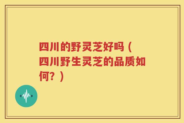 四川的野灵芝好吗 (四川野生灵芝的品质如何？)