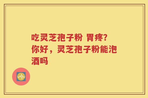 吃灵芝孢子粉 胃疼？你好，灵芝孢子粉能泡酒吗