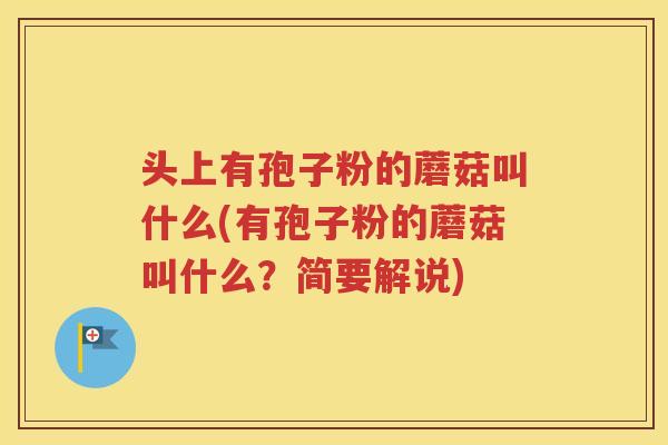 头上有孢子粉的蘑菇叫什么(有孢子粉的蘑菇叫什么？简要解说)