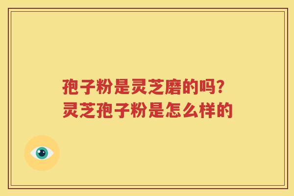 孢子粉是灵芝磨的吗？灵芝孢子粉是怎么样的