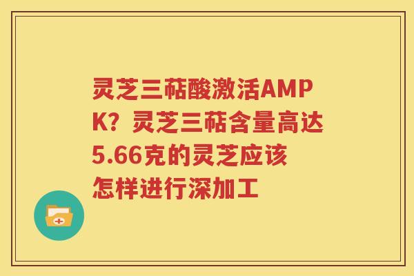 灵芝三萜酸激活AMPK？灵芝三萜含量高达5.66克的灵芝应该怎样进行深加工