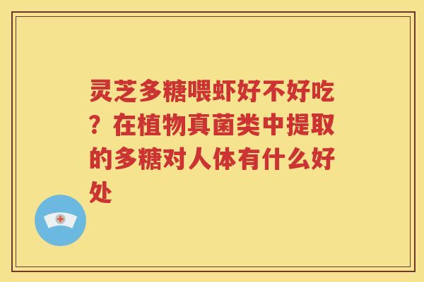 灵芝多糖喂虾好不好吃？在植物真菌类中提取的多糖对人体有什么好处