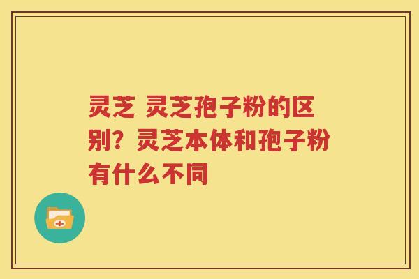 灵芝 灵芝孢子粉的区别？灵芝本体和孢子粉有什么不同