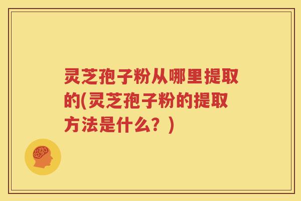 灵芝孢子粉从哪里提取的(灵芝孢子粉的提取方法是什么？)