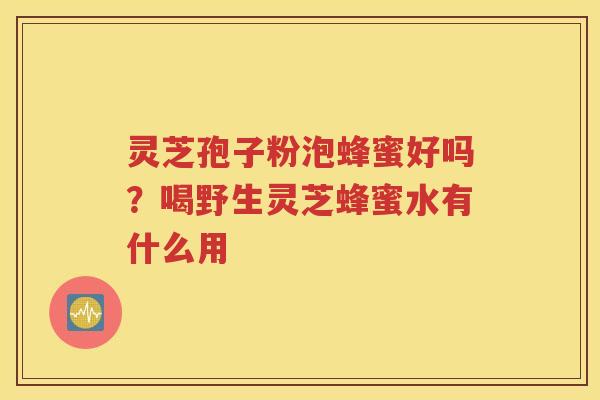 灵芝孢子粉泡蜂蜜好吗？喝野生灵芝蜂蜜水有什么用