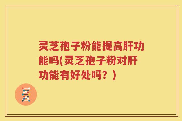 灵芝孢子粉能提高肝功能吗(灵芝孢子粉对肝功能有好处吗？)