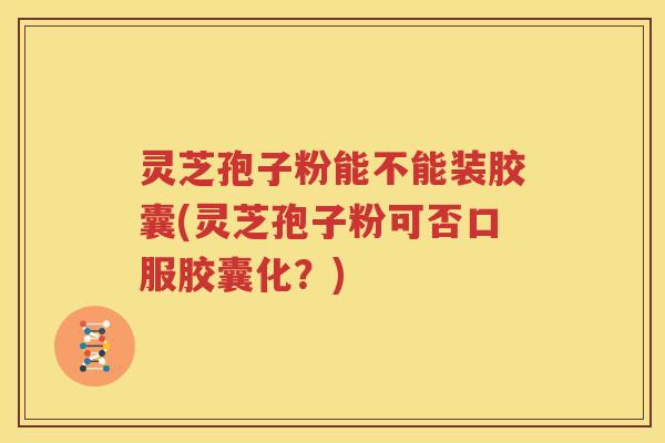 灵芝孢子粉能不能装胶囊(灵芝孢子粉可否口服胶囊化？)