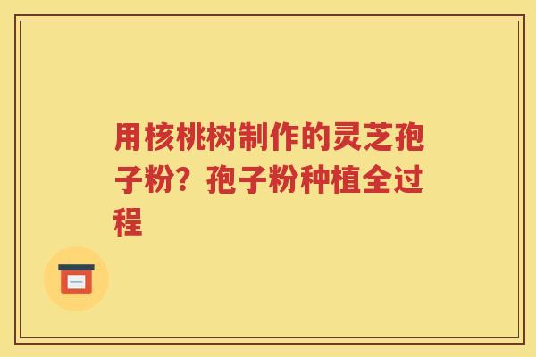 用核桃树制作的灵芝孢子粉？孢子粉种植全过程