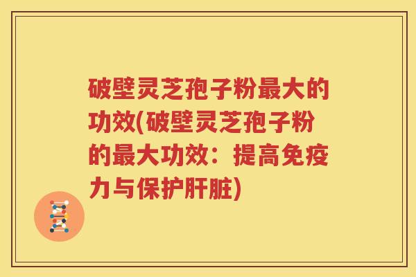破壁灵芝孢子粉最大的功效(破壁灵芝孢子粉的最大功效：提高免疫力与保护肝脏)