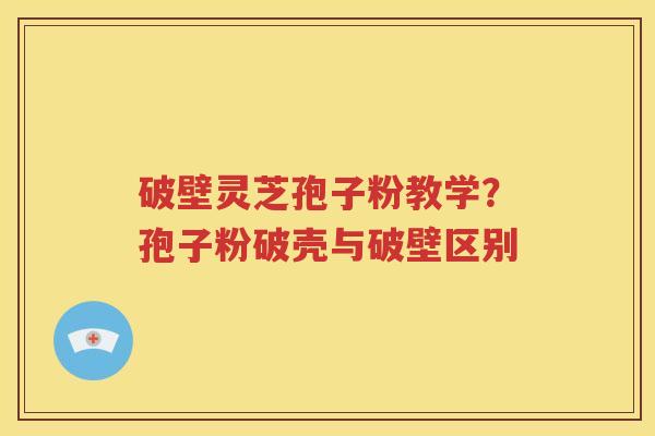破壁灵芝孢子粉教学？孢子粉破壳与破壁区别