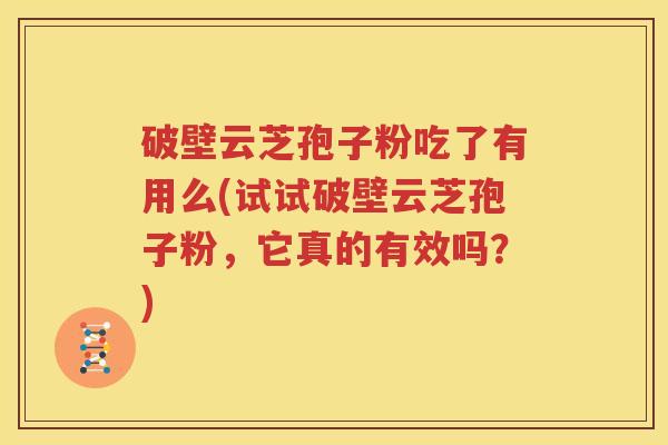 破壁云芝孢子粉吃了有用么(试试破壁云芝孢子粉，它真的有效吗？)