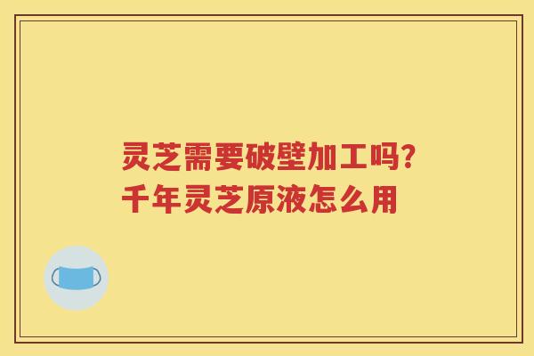 灵芝需要破壁加工吗？千年灵芝原液怎么用