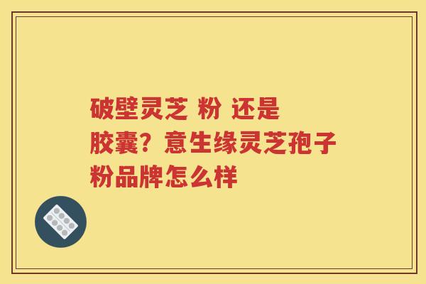 破壁灵芝 粉 还是 胶囊？意生缘灵芝孢子粉品牌怎么样