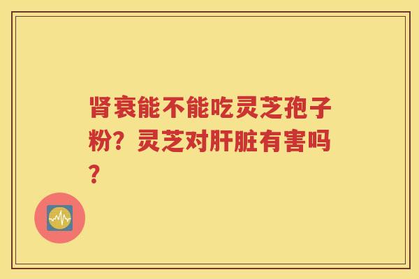 肾衰能不能吃灵芝孢子粉？灵芝对肝脏有害吗？