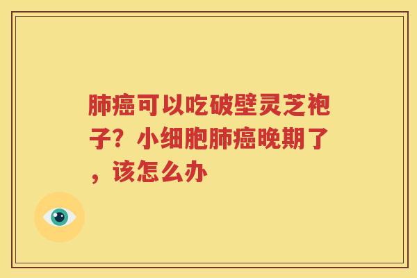 肺癌可以吃破壁灵芝袍子？小细胞肺癌晚期了，该怎么办