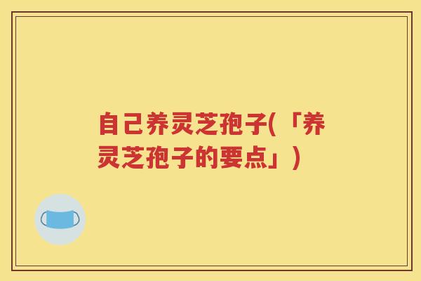 自己养灵芝孢子(「养灵芝孢子的要点」)