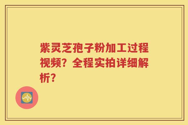 紫灵芝孢子粉加工过程视频？全程实拍详细解析？
