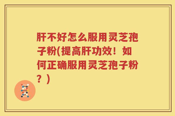 肝不好怎么服用灵芝孢子粉(提高肝功效！如何正确服用灵芝孢子粉？)