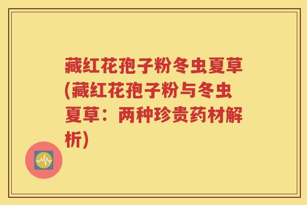 藏红花孢子粉冬虫夏草(藏红花孢子粉与冬虫夏草：两种珍贵药材解析)