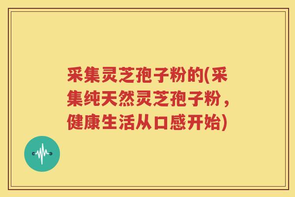 采集灵芝孢子粉的(采集纯天然灵芝孢子粉，健康生活从口感开始)