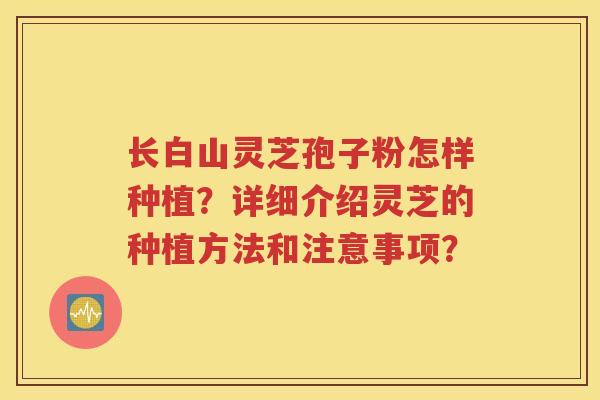 长白山灵芝孢子粉怎样种植？详细介绍灵芝的种植方法和注意事项？