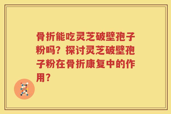 骨折能吃灵芝破壁孢子粉吗？探讨灵芝破壁孢子粉在骨折康复中的作用？