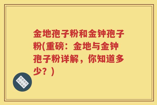 金地孢子粉和金钟孢子粉(重磅：金地与金钟孢子粉详解，你知道多少？)
