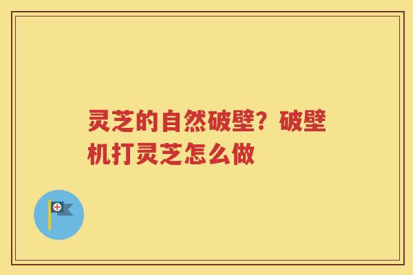 灵芝的自然破壁？破壁机打灵芝怎么做
