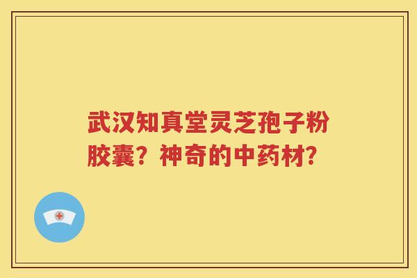 武汉知真堂灵芝孢子粉胶囊？神奇的中药材？