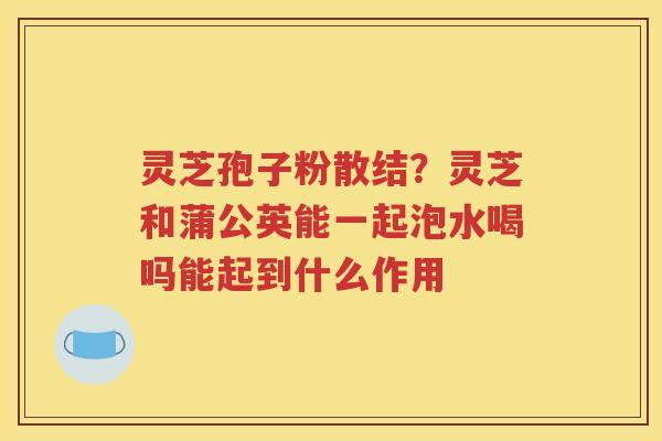 灵芝孢子粉散结？灵芝和蒲公英能一起泡水喝吗能起到什么作用