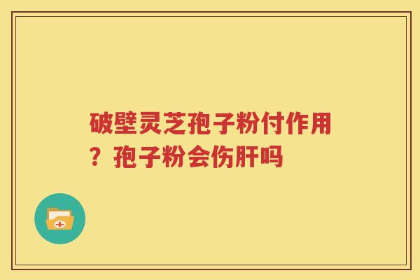 破壁灵芝孢子粉付作用？孢子粉会伤肝吗