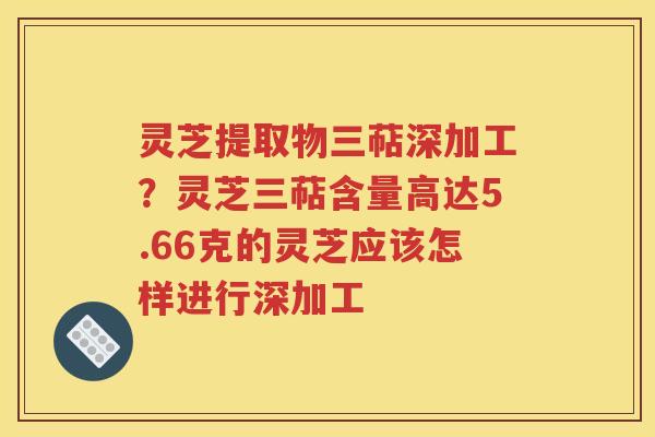 灵芝提取物三萜深加工？灵芝三萜含量高达5.66克的灵芝应该怎样进行深加工