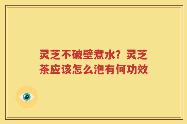 灵芝不破壁煮水？灵芝茶应该怎么泡有何功效