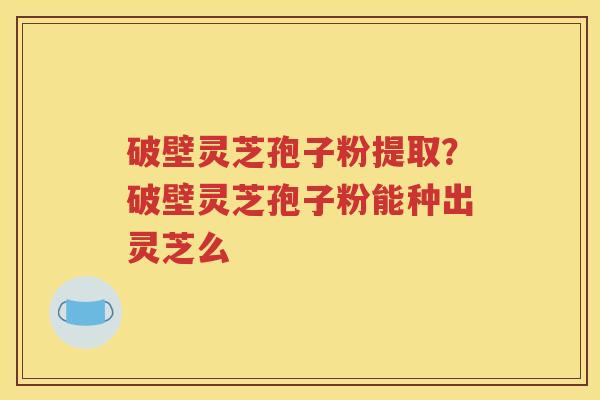 破壁灵芝孢子粉提取？破壁灵芝孢子粉能种出灵芝么