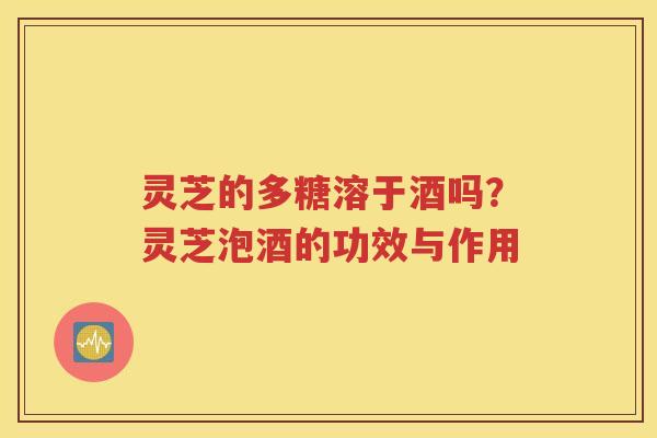 灵芝的多糖溶于酒吗？灵芝泡酒的功效与作用