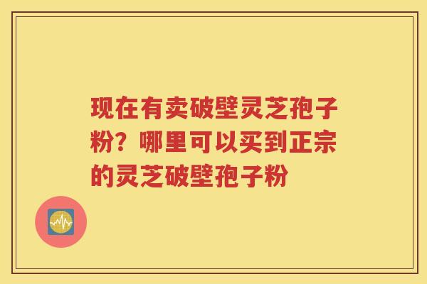 现在有卖破壁灵芝孢子粉？哪里可以买到正宗的灵芝破壁孢子粉