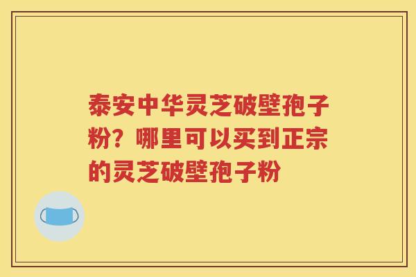 泰安中华灵芝破壁孢子粉？哪里可以买到正宗的灵芝破壁孢子粉