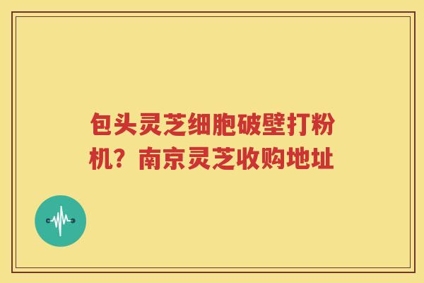 包头灵芝细胞破壁打粉机？南京灵芝收购地址