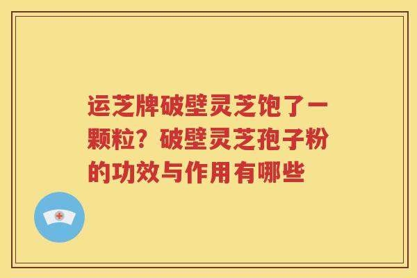 运芝牌破壁灵芝饱了一颗粒？破壁灵芝孢子粉的功效与作用有哪些