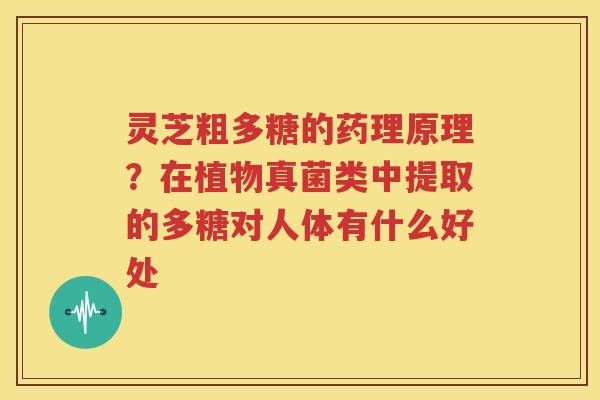 灵芝粗多糖的药理原理？在植物真菌类中提取的多糖对人体有什么好处