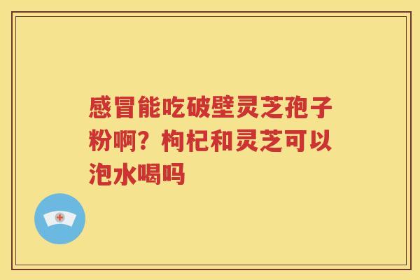 感冒能吃破壁灵芝孢子粉啊？枸杞和灵芝可以泡水喝吗