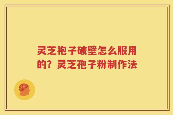 灵芝袍子破壁怎么服用的？灵芝孢子粉制作法