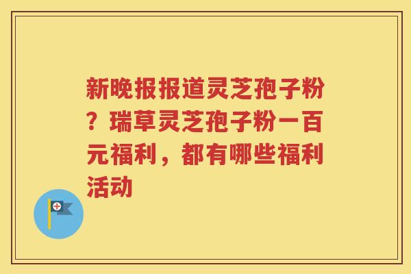 新晚报报道灵芝孢子粉？瑞草灵芝孢子粉一百元福利，都有哪些福利活动
